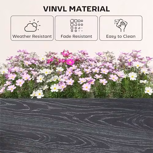 Outsunny Grey Plastic WPC Raised Garden Bed Kit – 4