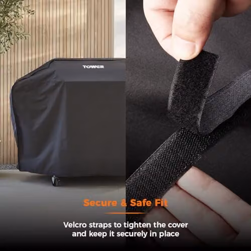 Tower Black Gas Grill Cover, H 107 x W 140 x D 57 cm – 6