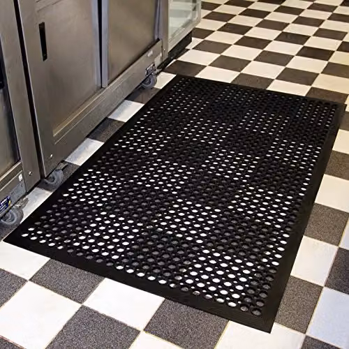 Actiasmat Heavy Duty Industrial Rubber Floor Mat with Drainage Holes, Black, W: 150 cm, D: 150 cm, H: 8 cm – 2