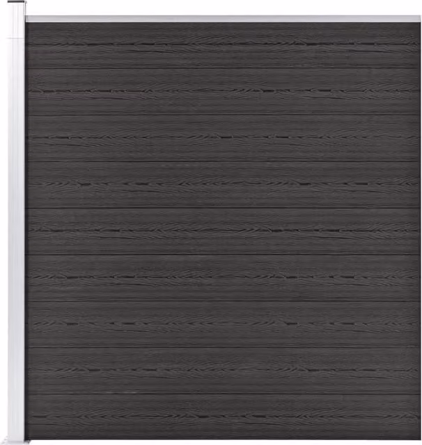 Berkfield Home Grey WPC Garden Fence, W: 175 cm, H: 186 cm