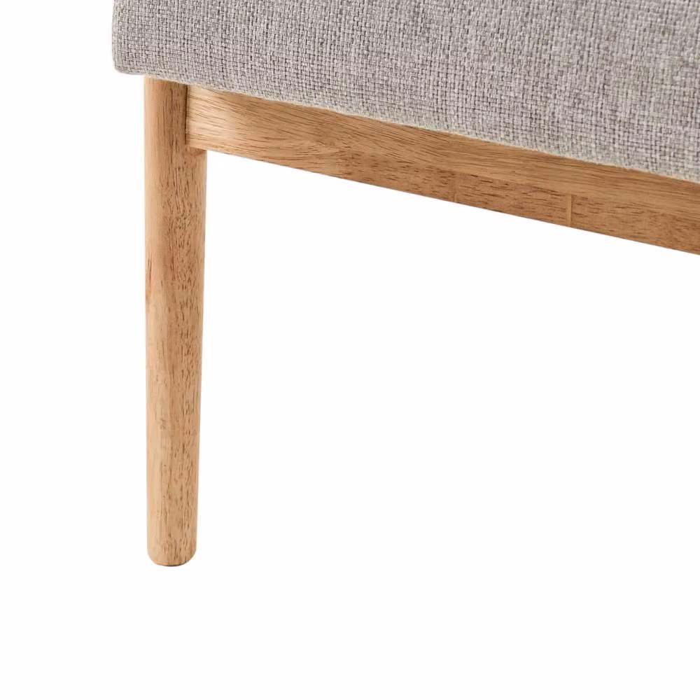 Wyld and Coco Mid-Century Retro 2-Seater Sofa in Grey and Brown Fabric with Mixed Wood Frame – 2