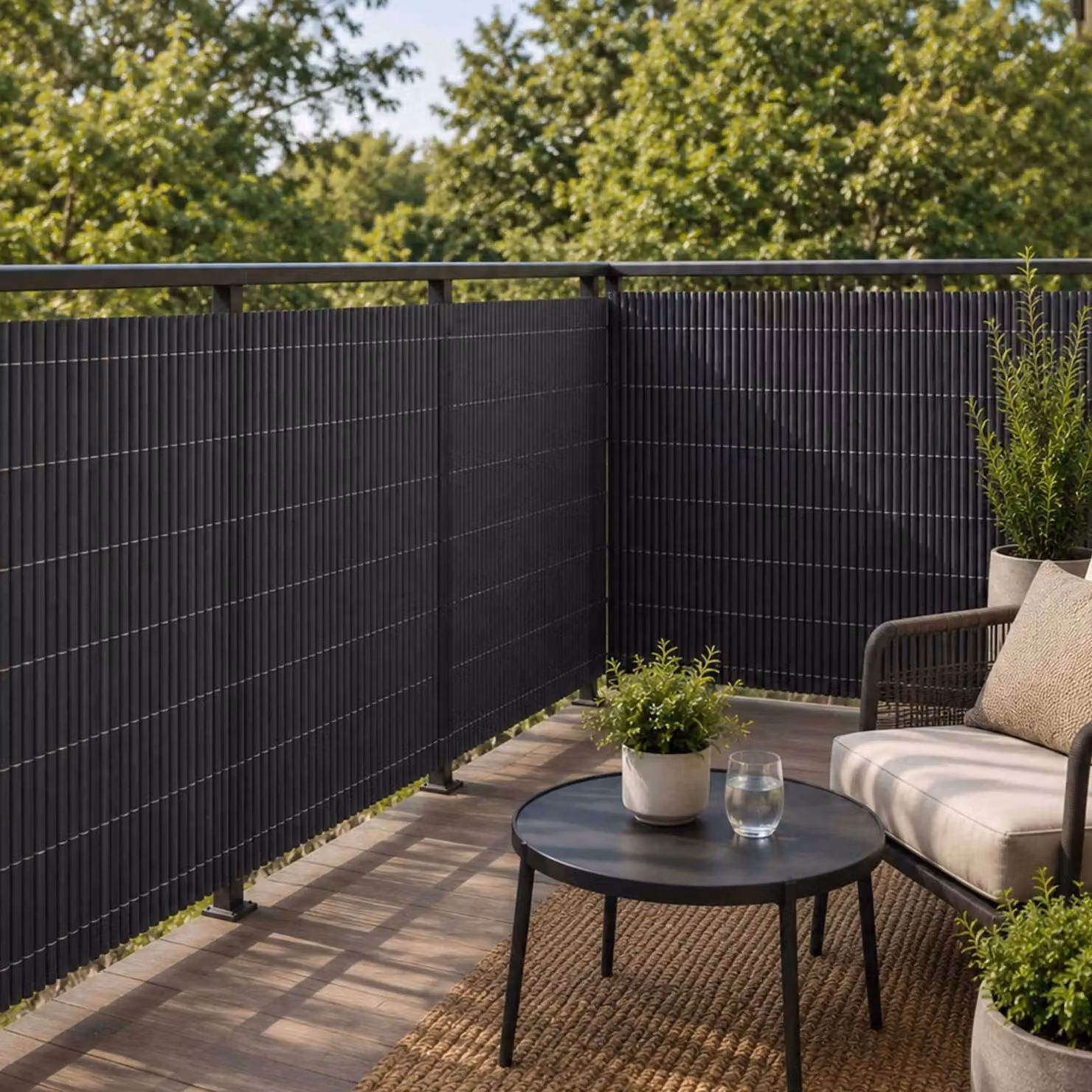 Oypla Grey PVC Matte Opaque Outdoor Garden Fencing Privacy Screen Roll – 3