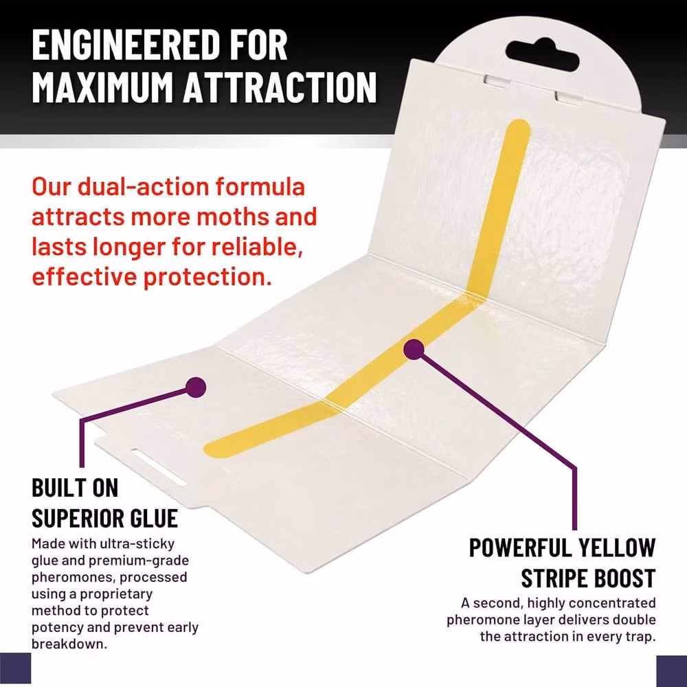 volila Non-Toxic Foldable Triangle Moth Traps for Wardrobes, 12 Pack, Multicolour – 4