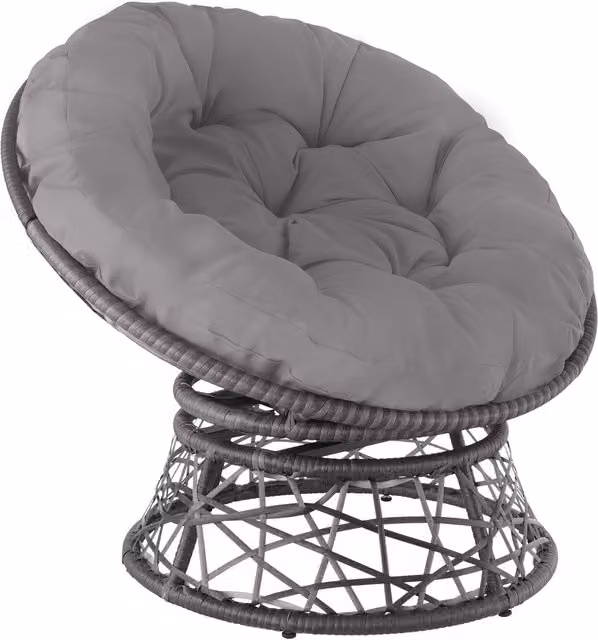 tectake Gargano Grey Rattan and Metal Garden Chair for Terrace – 1
