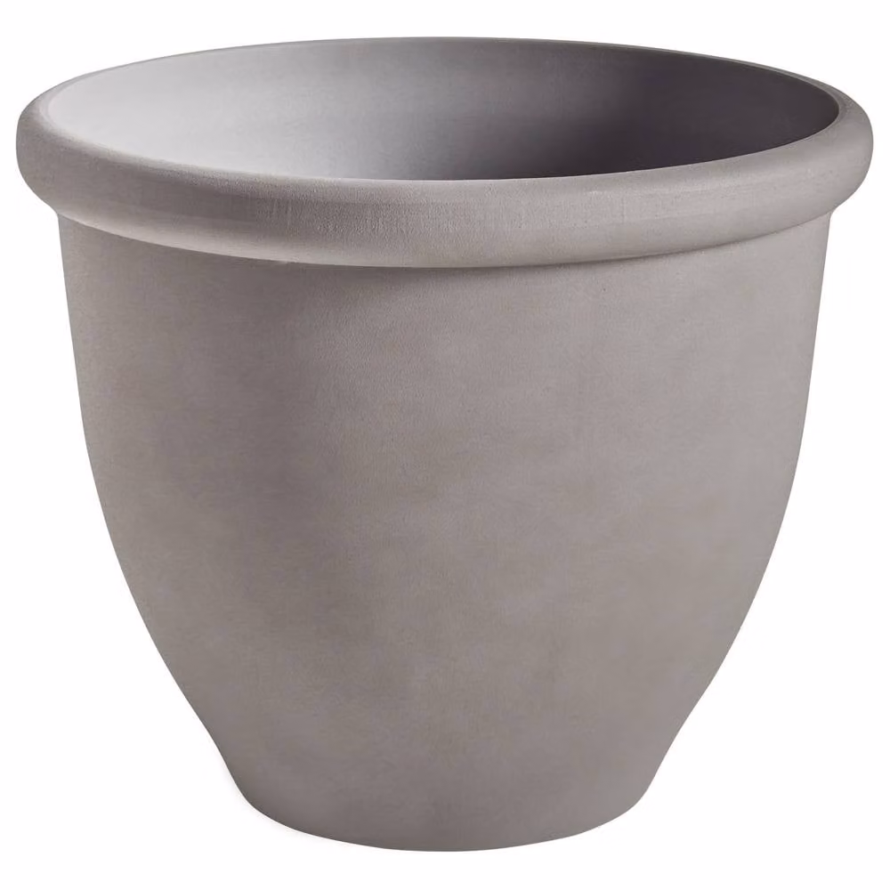 Wyld and Coco Round Grey Plant Pot, Stone-Polyresin, Diameter: 49 cm – 2