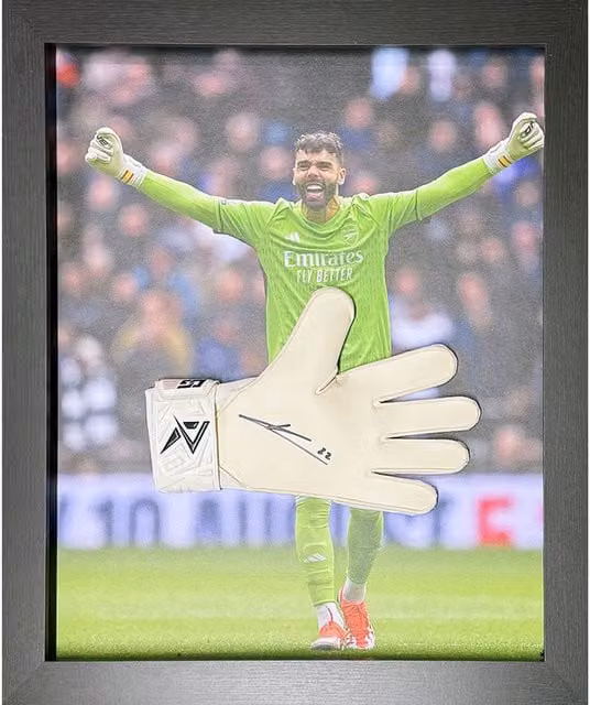 Allstarsignings David Raya Signed and Framed Arsenal Goalkeepers Glove, White