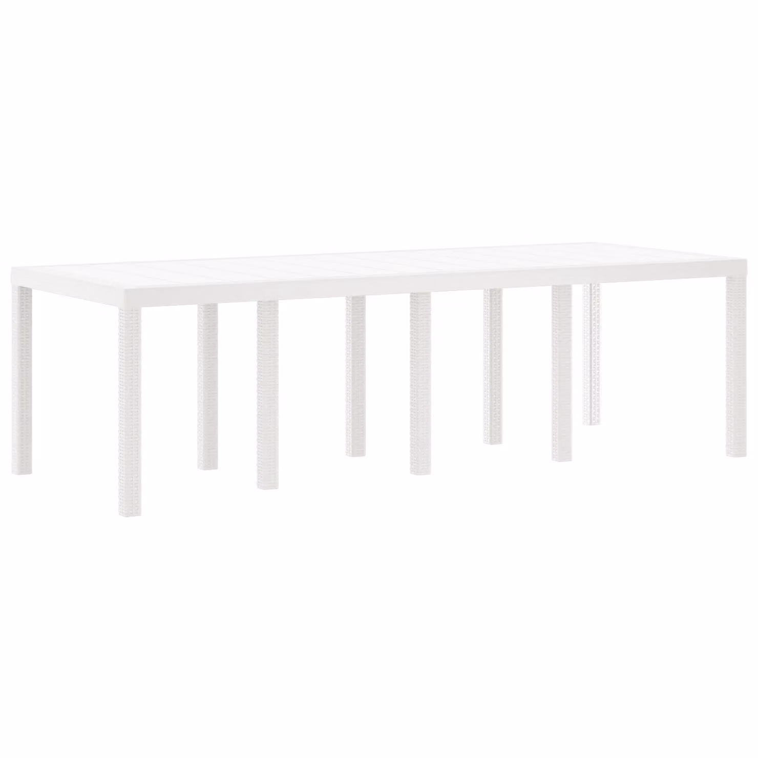 Berkfield Home White Poly Rattan Garden Table W/D/H: 250 x 100 x 73 cm – 2