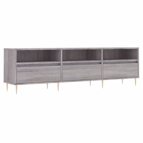 vidaXL Modern Grey TV Cabinet with Media Compartments, W/D/H: 150 x 44.5 x 30 cm – 1