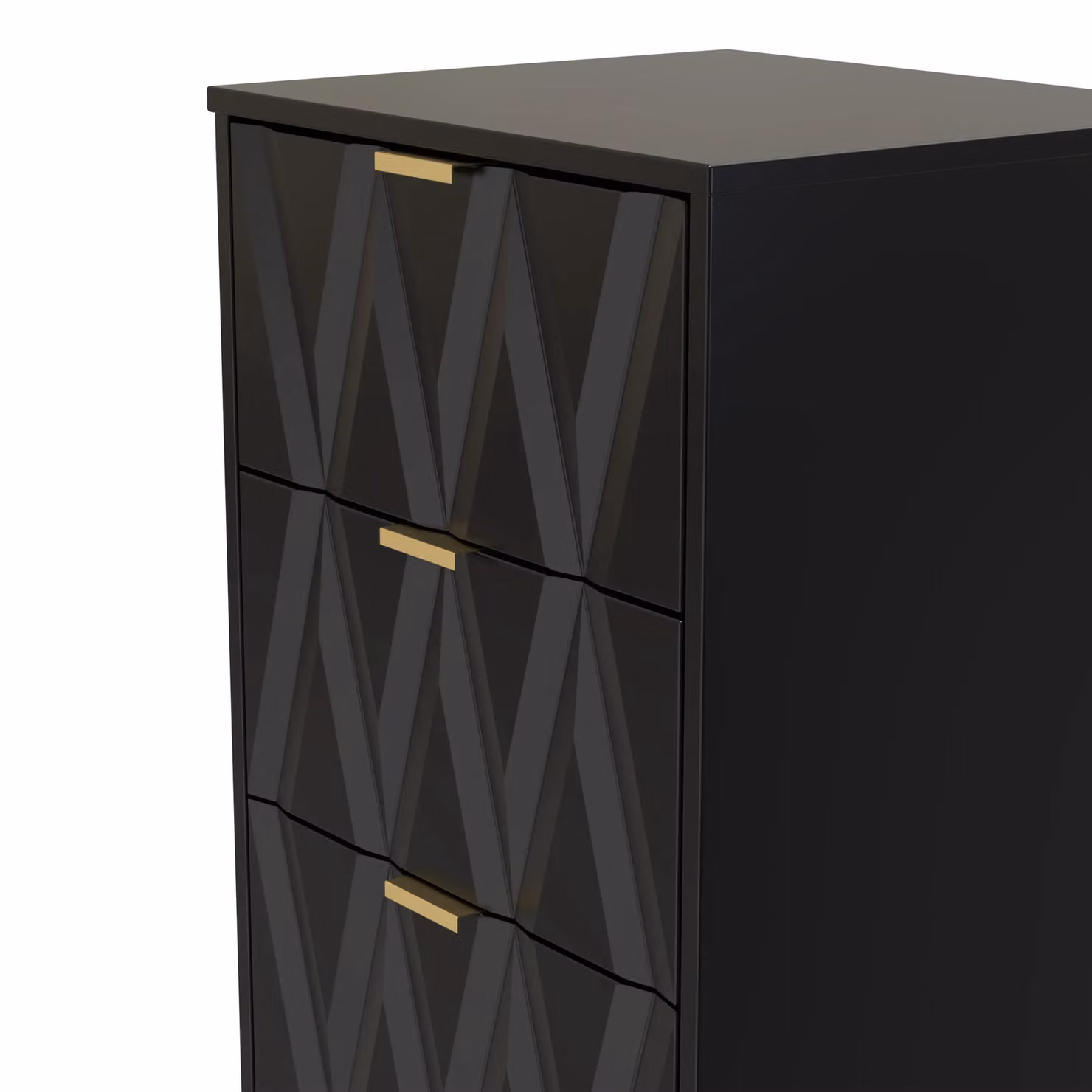 Ready Assembled 2 U Washington 5 Drawer Tall Bedside Chest in True Black – 3