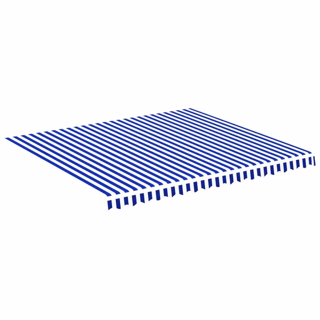 Berkfield Home Replacement Awning Fabric in Blue and White, Polyester, W/D/H: 4 x 3.5 m – 2