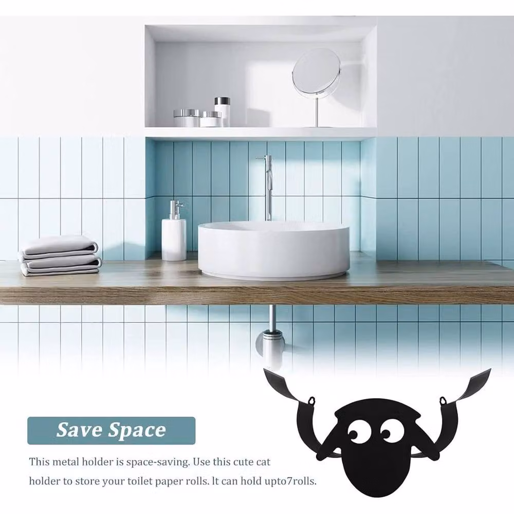 EONLION Black Sheep Metal Toilet Roll Paper Storage, W: 180 cm x D: 5 cm x H: 180 cm – 4