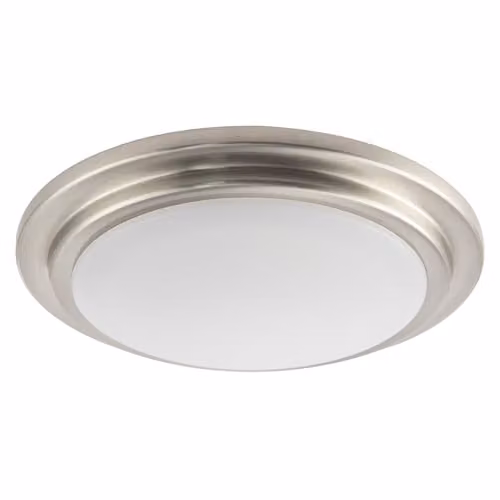 Happy Homewares Modern Round LED Ceiling Light Fitting in Silver and White, IP44 Rated for Bathroom and Hallway Use, 15W, 900 Lumen, Warm White, W/D/H: 20 x 20 x 5 cm – 1