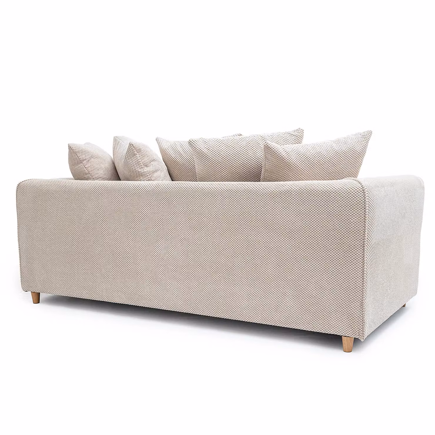 Abakus Direct Jumbo Grid 3 Seater Modern Fabric Sofa with Scatter Cushions in Grey, Beige or Green – 2