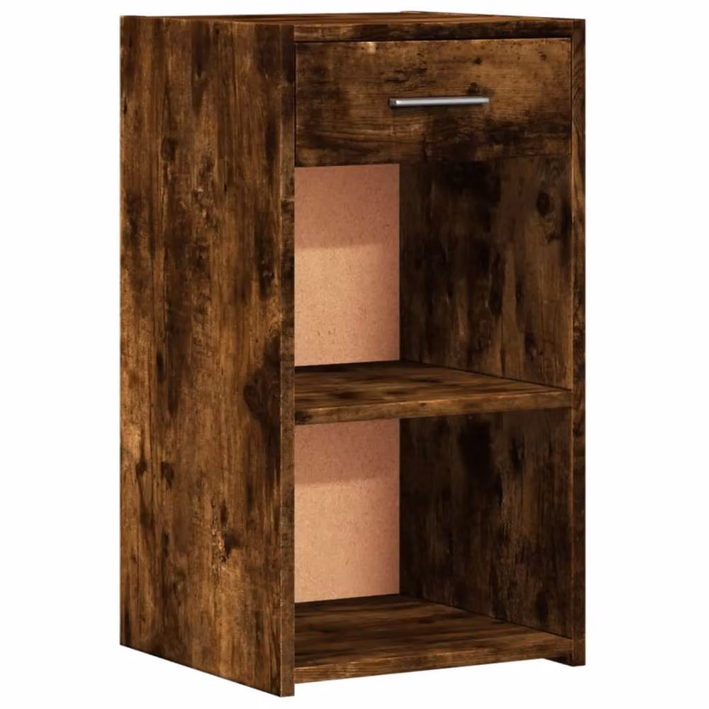 Berkfield Home Elegant Bedside Cabinets, 2 Piece Set in Smoked Oak Brown, W/D/H: 35 x 34 x 65 cm – 4