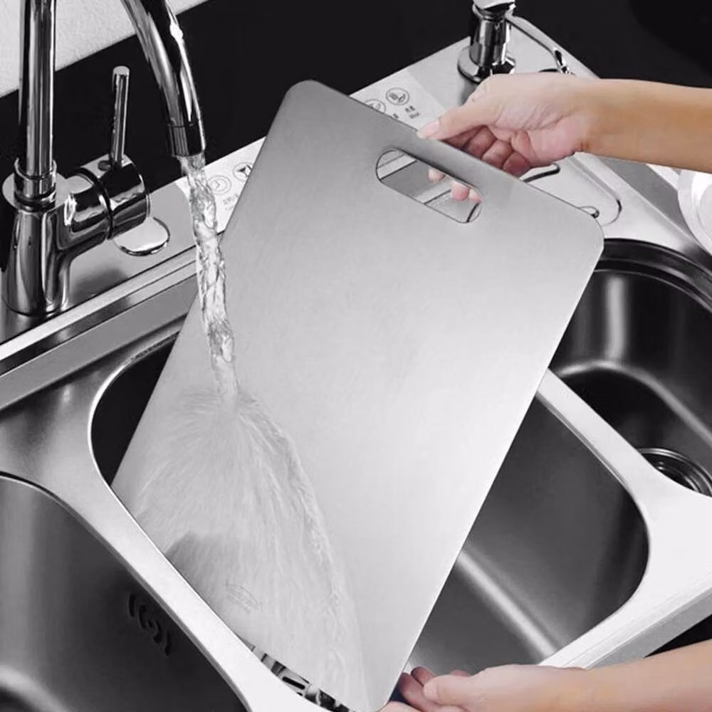 SPETLEK Double-Sided Reversible Titanium Cutting Board, Silver, W: 46 cm, D: 30 cm – 2