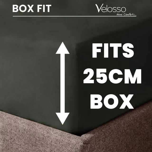 Velosso Microfibre Fitted Sheet in Olive Green, Super King, 200 x 200 cm – 1