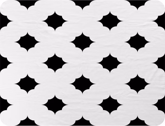Benjamin Tate Design Star Ornament Fleece Blanket in Black, Beige or White, W/D/H: 120 x 150 cm – 2