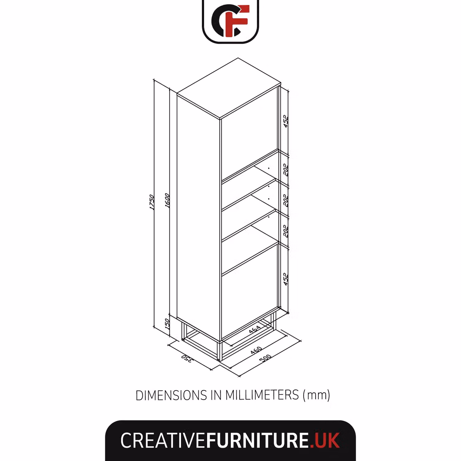 Creative Furniture Loft Display Cabinet in Oak and Black Matt – 3