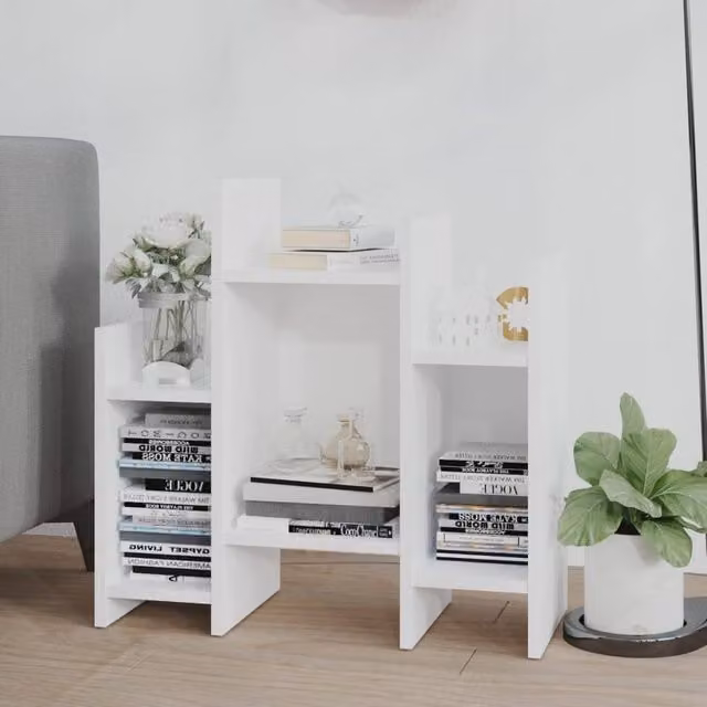 Berkfield Home White Side Cabinet with Internal Shelves and Open Shelf, W/D/H: 60 x 26 x 60 cm