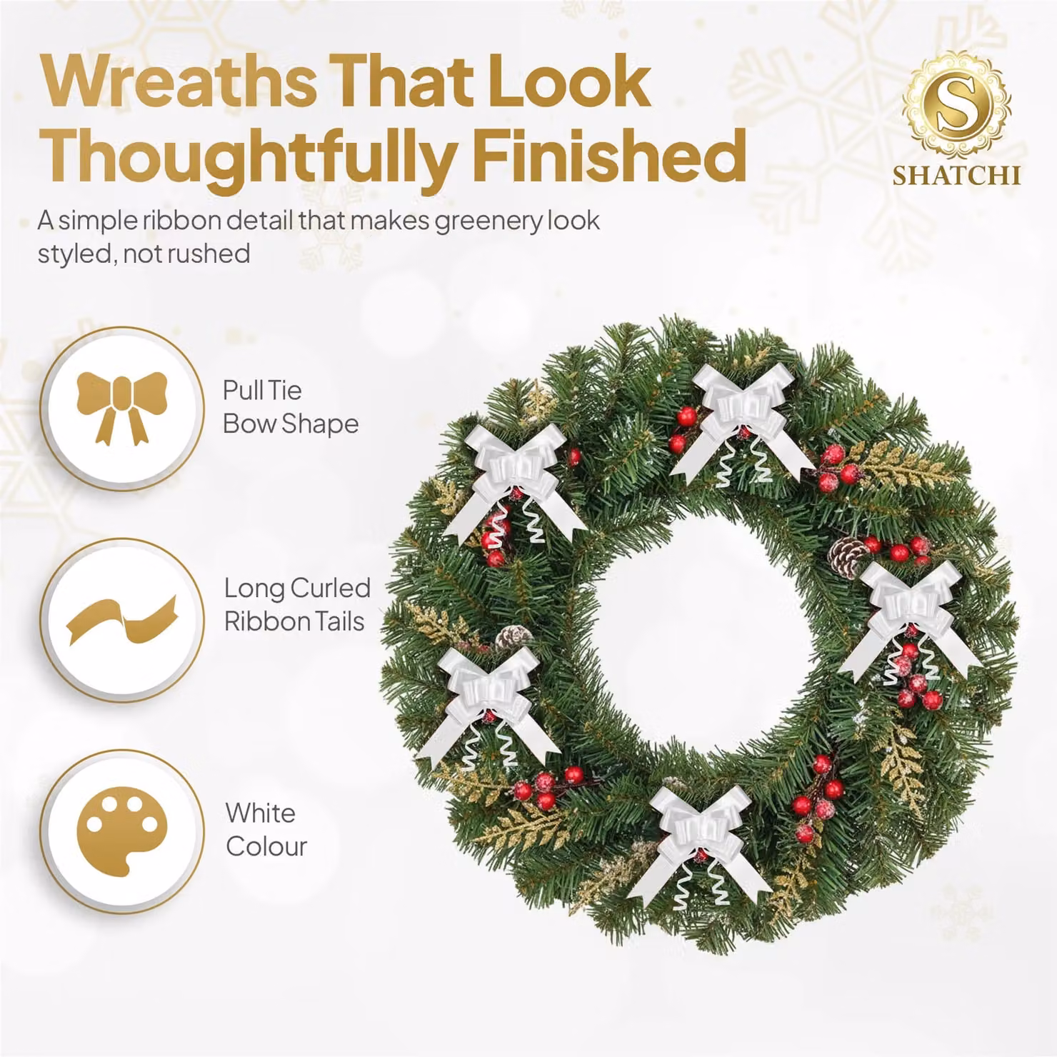 Shatchi 20pcs White 30mm Plastic Pull Bows for Gift Wrapping and Decorations – 3