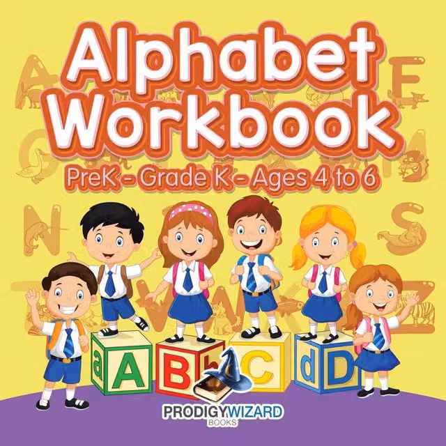 Prodigy Wizard Alphabet Workbook for PreK to Grade K, Ages 4 to 6, Multicolour Paperback