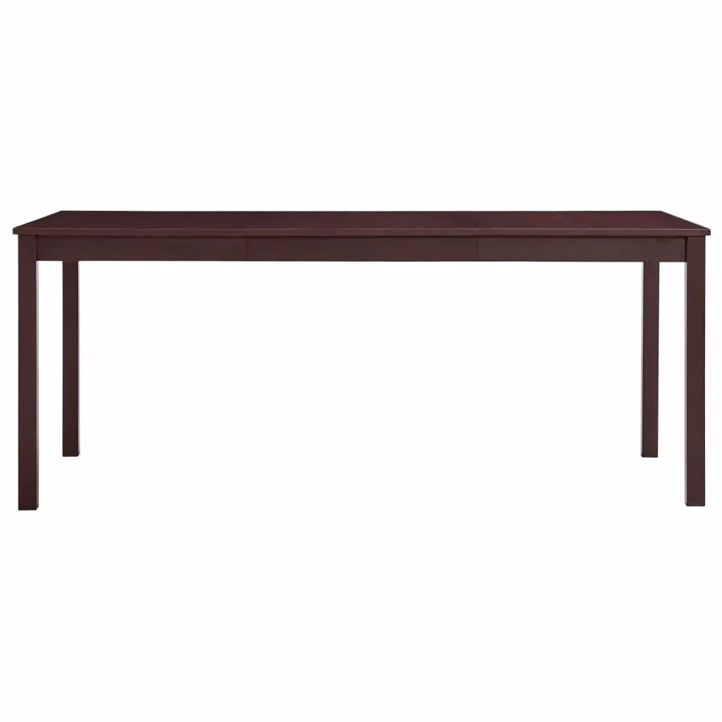 Berkfield Home Rectangular Pinewood Dining Table in Dark Brown, W: 180 cm, D: 90 cm, H: 73 cm – 2