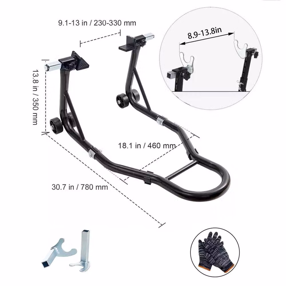 Ventryn Heavy Duty Motorcycle Rear Paddock Stand in Black – 2