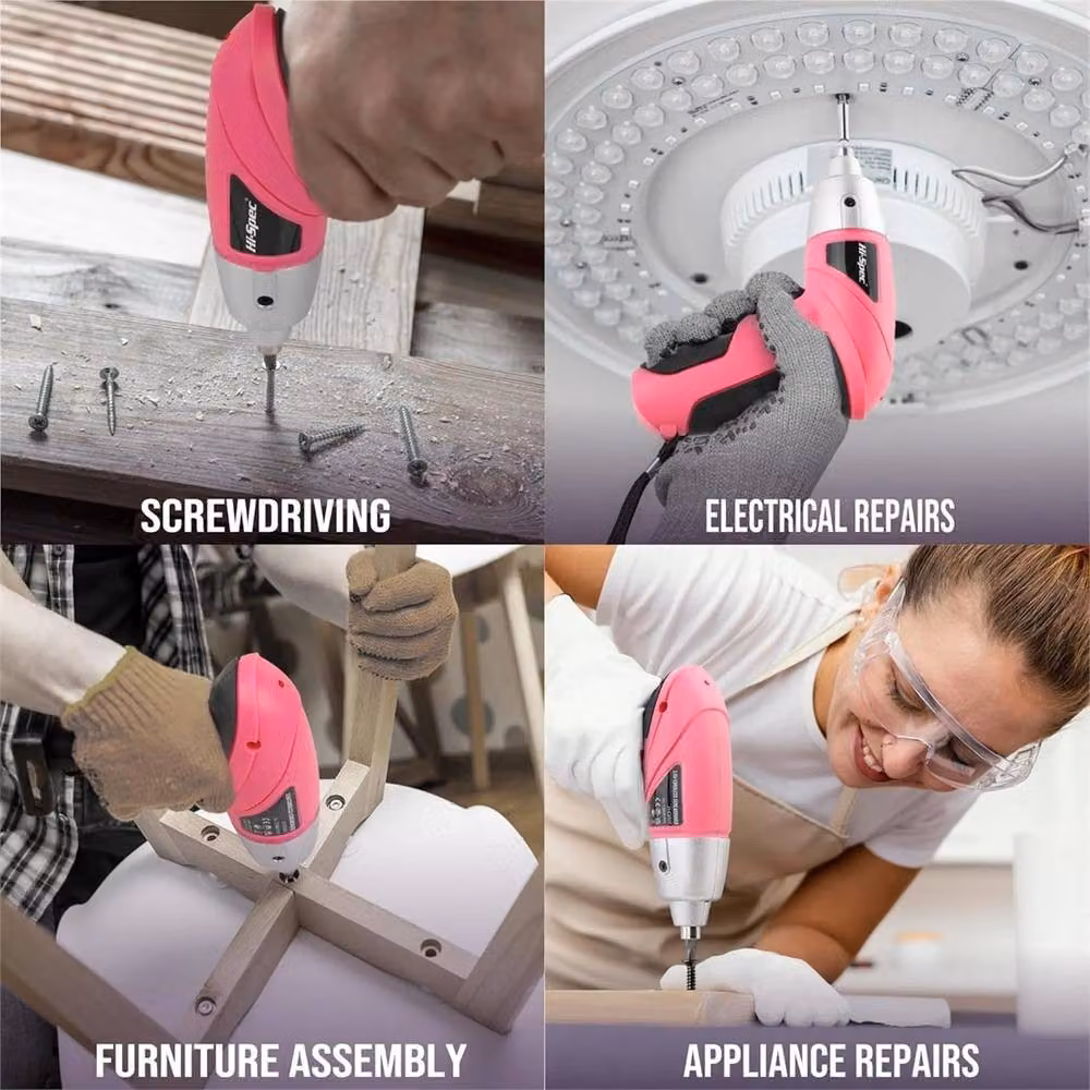 Nordara 3.6V Pink Cordless Screwdriver 19PC USB Rechargeable Tool Kit – 3