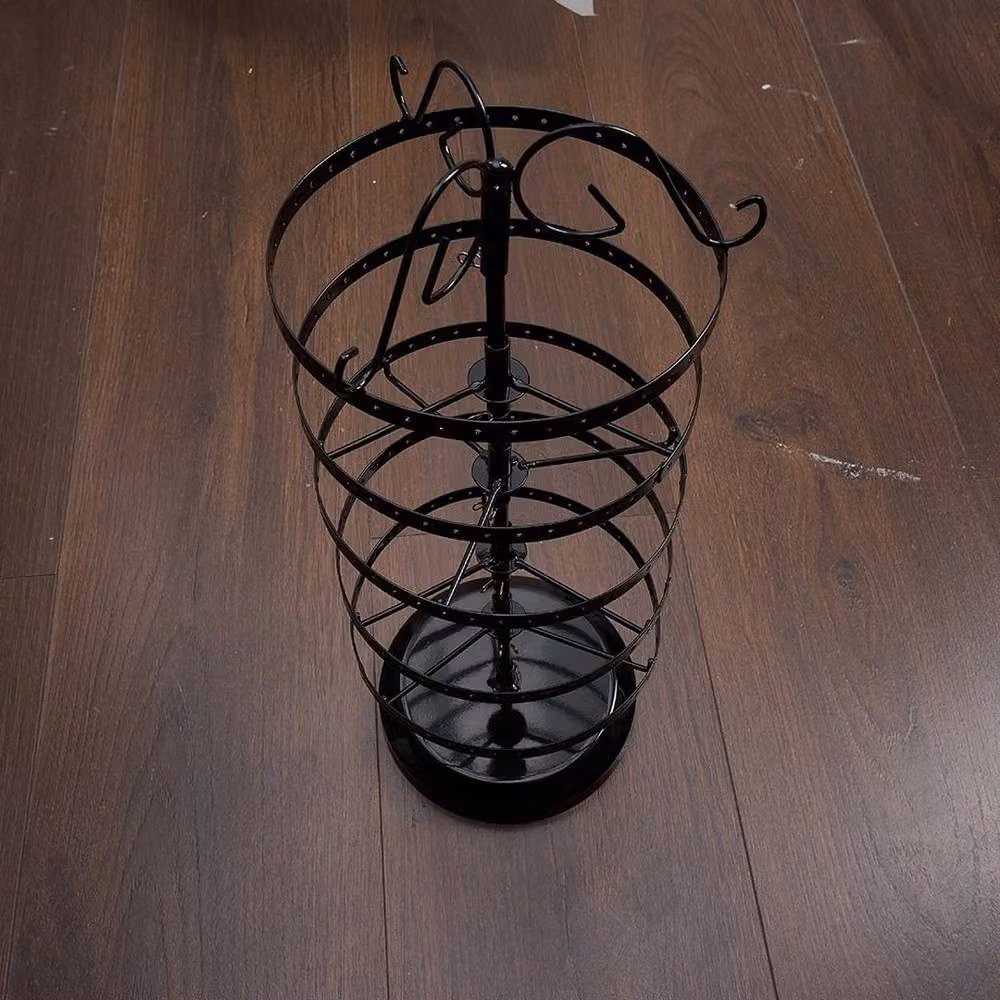 FORGEVIO Black Metal Commercial Rotating Jewelry Organizer Stand – 3
