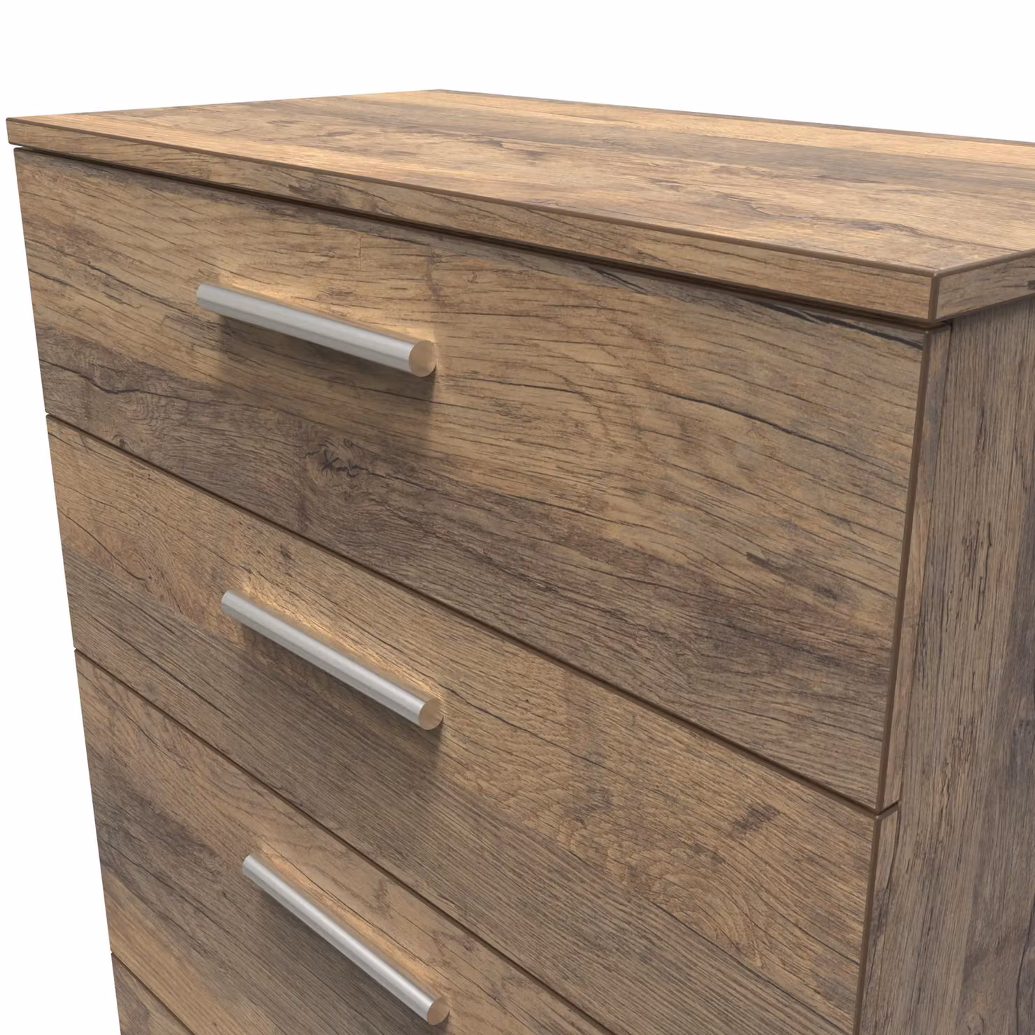 Ready Assembled 2 U 4 Drawer Deep Chest in Vintage Oak Brown – 3