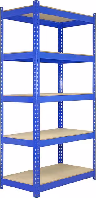 Monstershop Q-Rax Set of 5 Blue Freestanding Industrial Shelving Units, W/D/H: 90 x 50 x 180 cm – 7