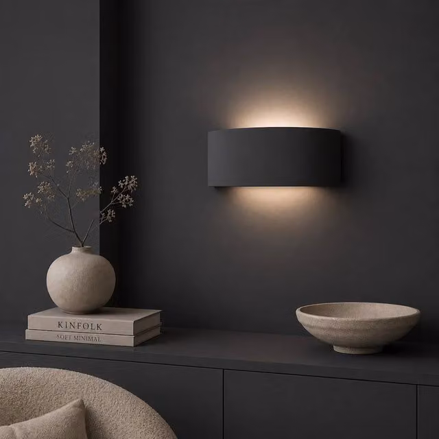 ValueLights Vincent Curved Ceramic Up/Down Flush Wall Sconce Light in Blue – 2