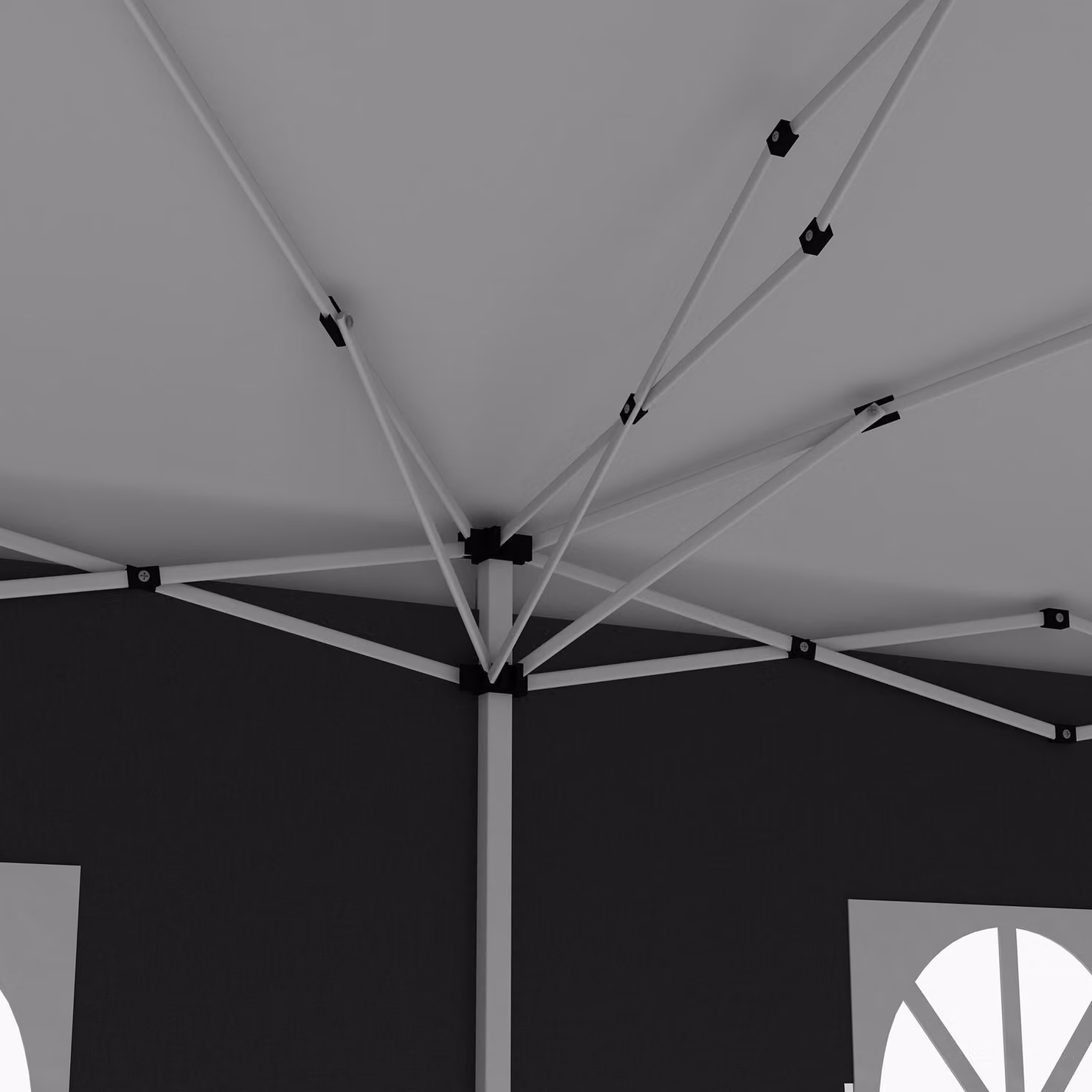 Outsunny Pop Up Gazebo with Sides and Windows in Black, W/D/H: 600 x 300 x 205 cm – 8