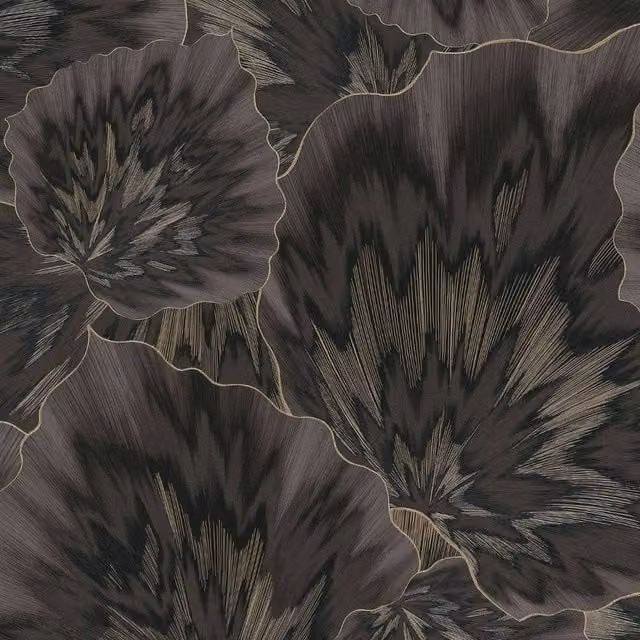 Erismann Bliss Floral Botanical Textured Vinyl Wallpaper in Black