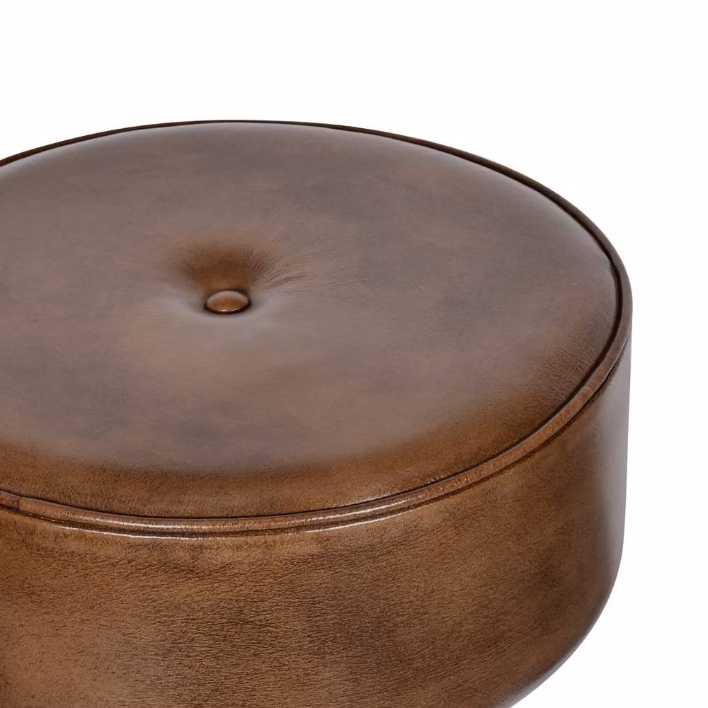 Elm Home And Garden Genuine Leather Kitchen Bar Stool in Brown, H 70 cm x W 40 cm x D 40 cm – 3