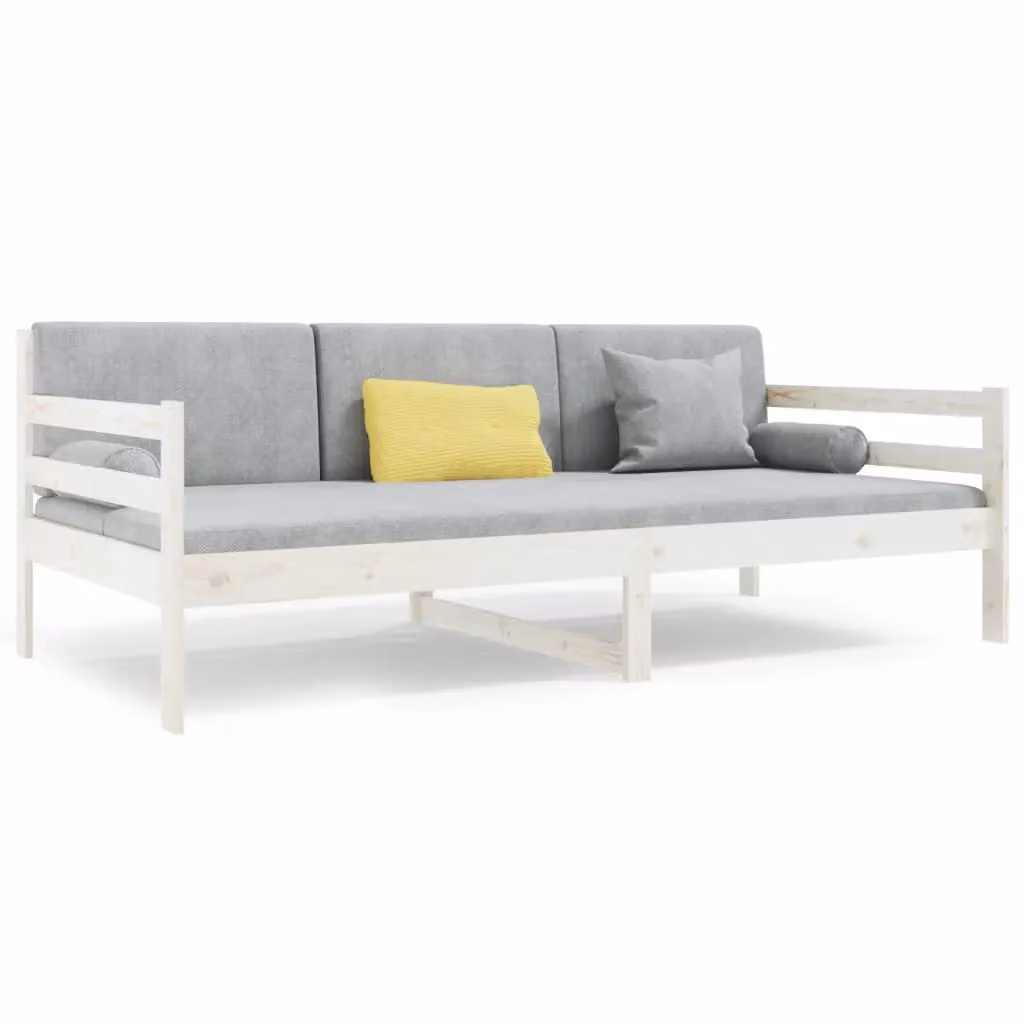 Berkfield Home White Lacquered Solid Pine Wood Day Bed W/D/H: 190 x 90 x 90 cm – 2