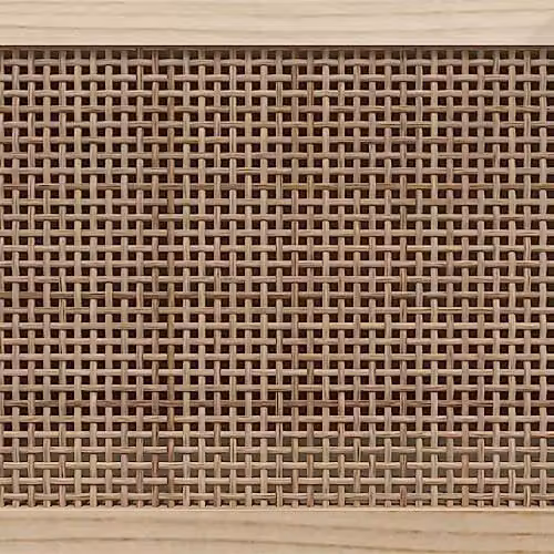 vidaXL Scandinavian TV Cabinet in White Solid Pine and Natural Rattan, W/D/H: 105 x 40 x 40 cm – 3