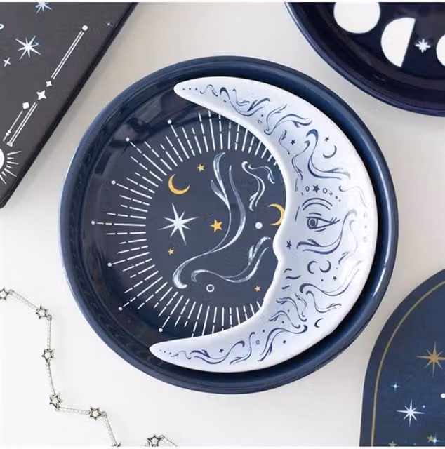 KDMD Blue Moon Ceramic Stacking Trinket Dish Set in Blue – 1