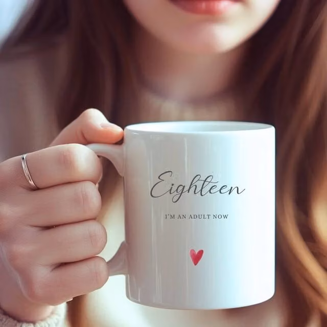 Aye Do Gifts Personalised Eighteen Birthday Ceramic Mug in White