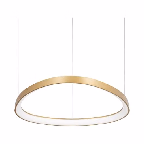 Ideal Lux Gemini SP D61 Gold Suspended LED Ring Pendant Light in Gold/Brass