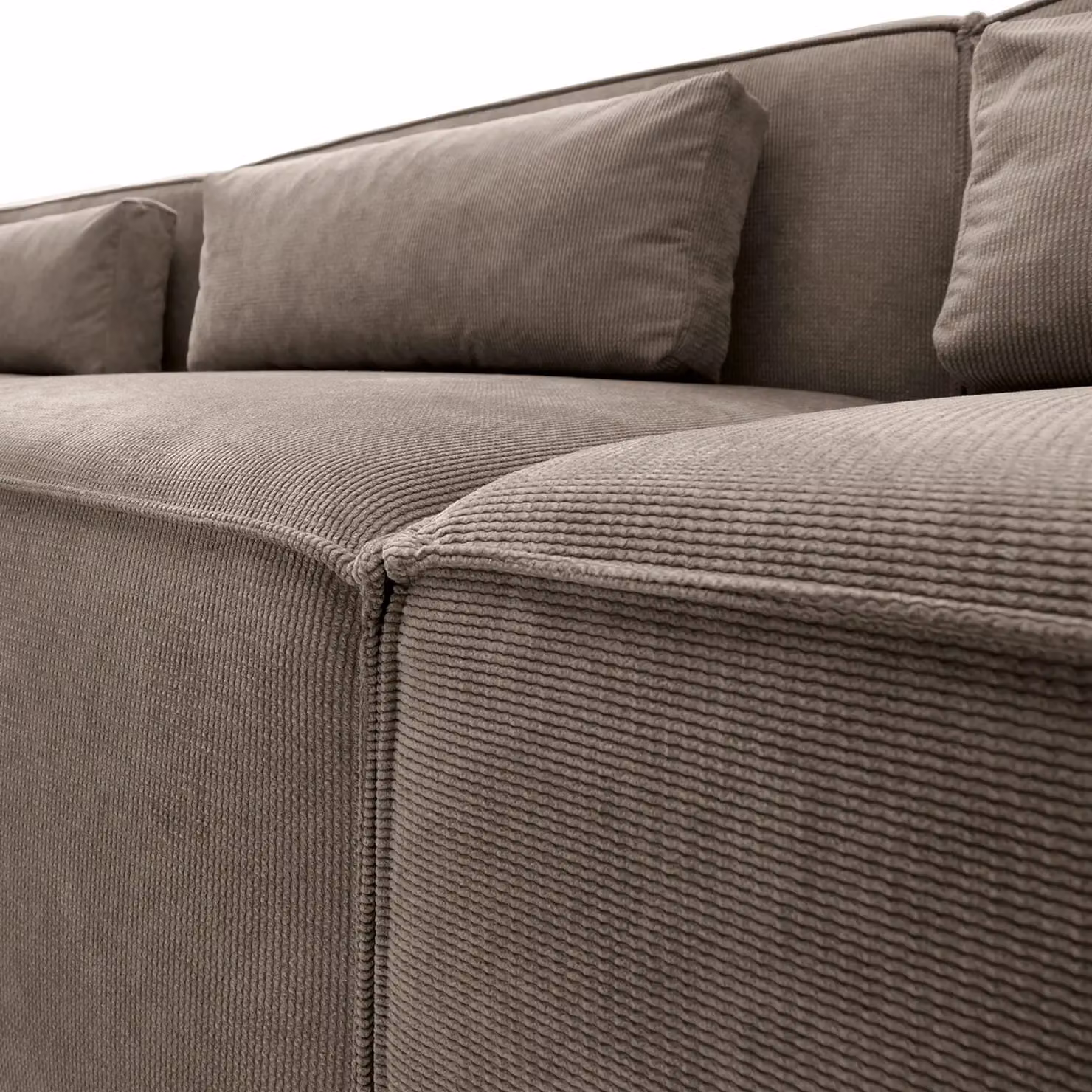 Abakus Direct Doris Large Reversible L-Shaped Corner Sofa in Brown Cord Fabric, W: 282 cm, D: 257 cm, H: 73 cm – 3