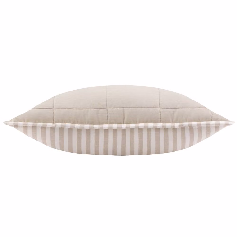 Yard Hebden Striped Square Cotton Cushion in Beige, W/D/H: 55 x 55 x 55 cm – 2