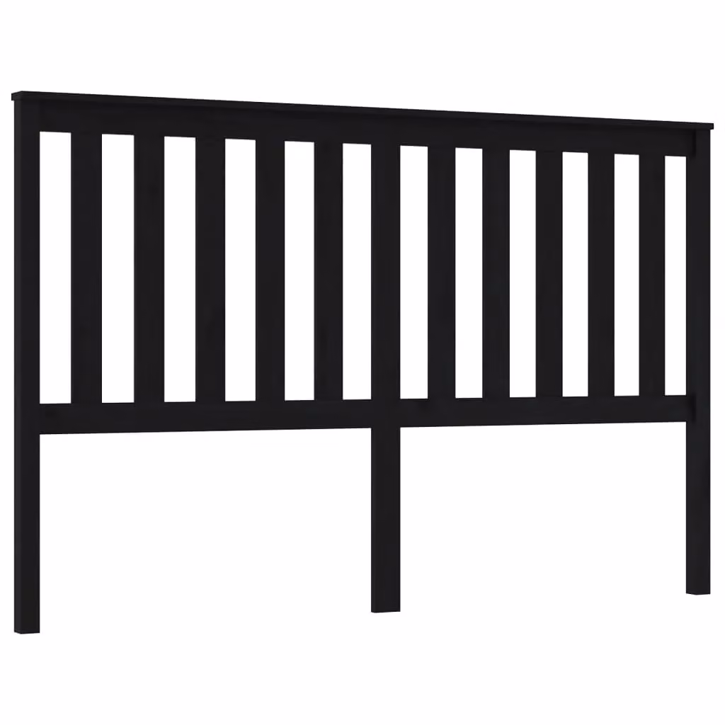Berkfield Home Black Rustic Solid Pine Bed Headboard W/D/H: 166 x 6 x 101 cm – 2