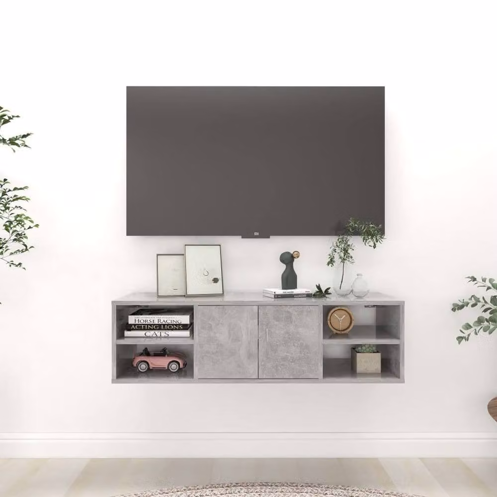 Berkfield Home Wall Mounted Concrete Grey Shelf, W/D/H: 102 x 30 x 29 cm – 2
