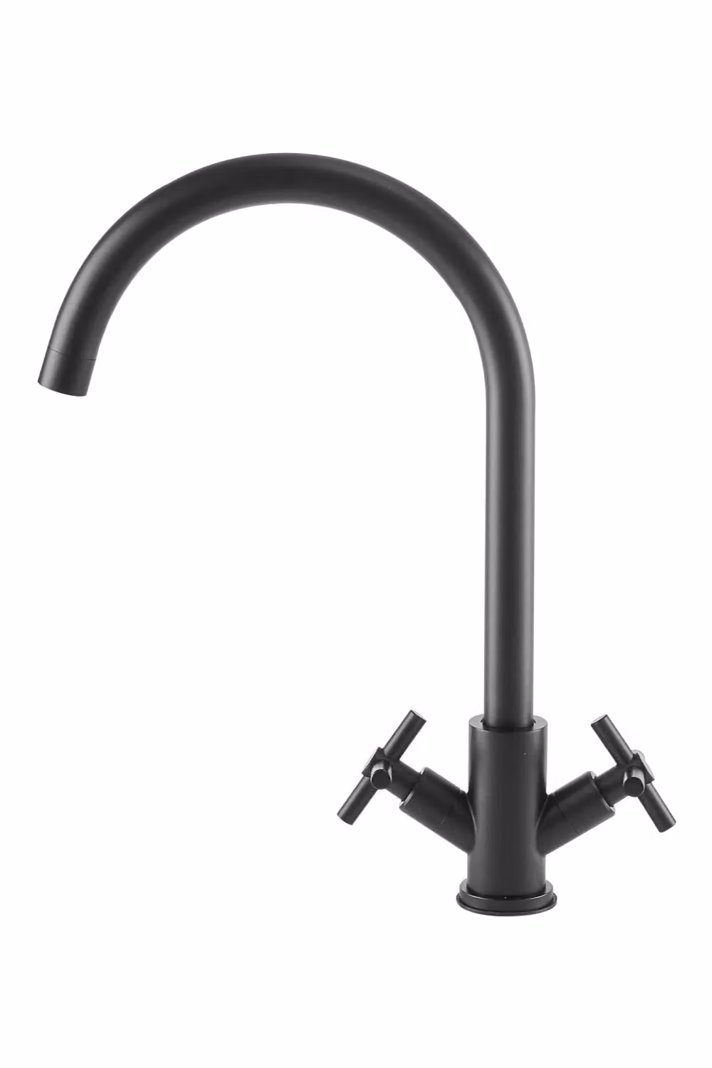Living and Home Stainless Steel Dual-Handle Kitchen Faucet with Swivel Spout in Matt Black – 3