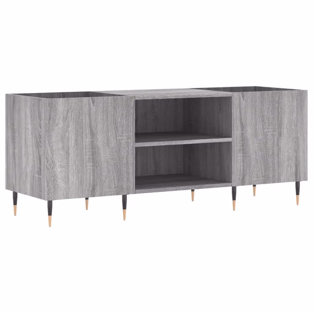 Berkfield Home Record Cabinet in Grey Sonoma, W/D/H: 121 x 38 x 48 cm – 2