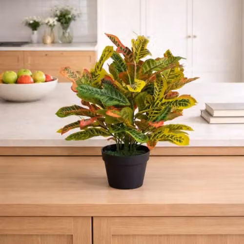 Leaf Design Tropical Potted Artificial Green Plant for Tabletop – 2
