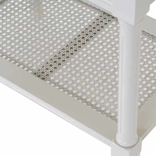 KDMK Belmont Rattan Collection Square Modern Living Room Table in White
