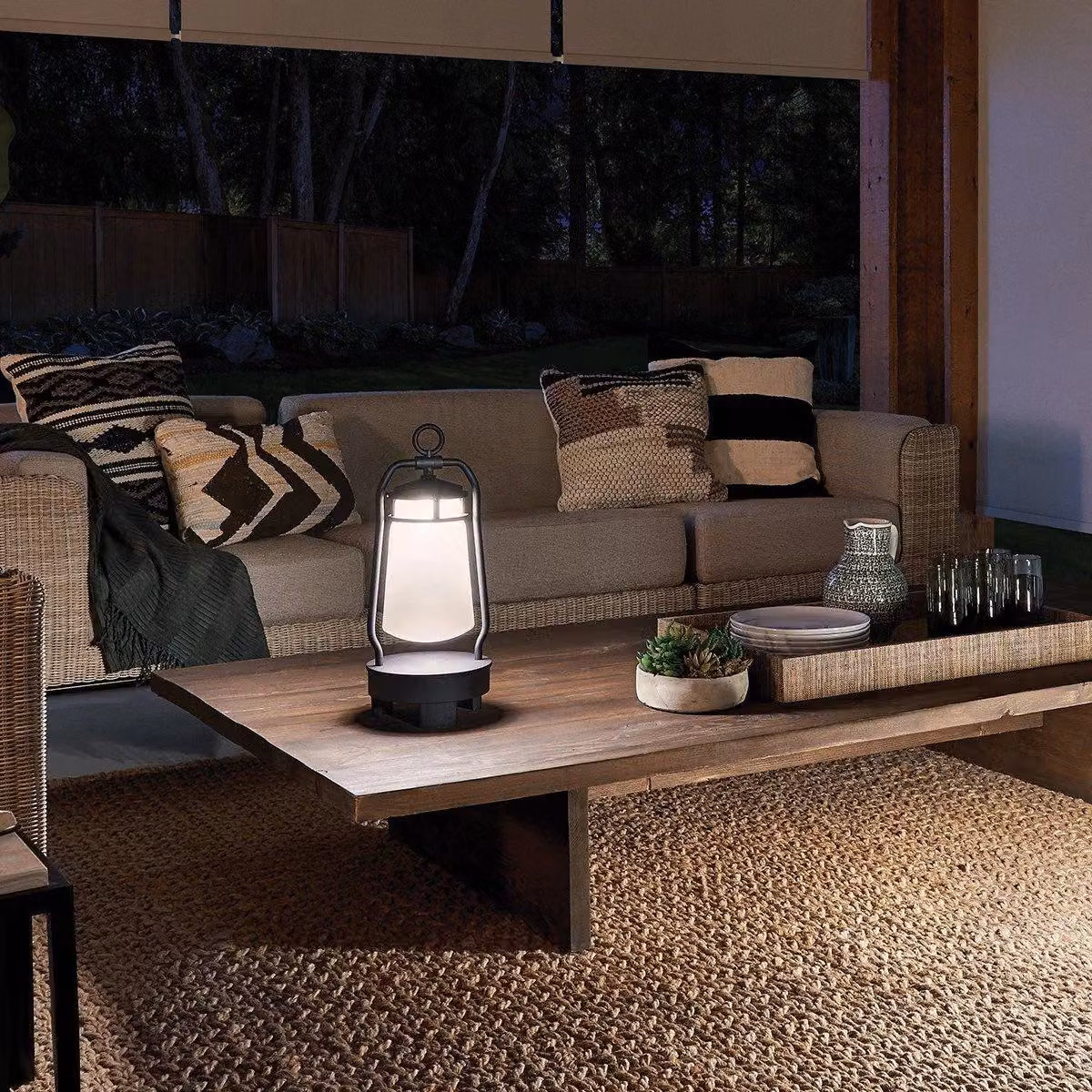 Netlighting Lyndon Integrated LED Outdoor Portable Bluetooth Speaker Lantern, Textured Black, IP44 – 3