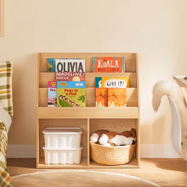 SoBuy White Childrens Book Storage Unit with Back Panel